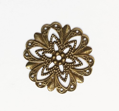 Bulk 200 stamping flower connector,brass filigree focal 20mm available 5colors - Picture 7 of 11