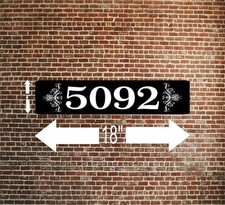 Letrero de dirección de casa personalizado de aluminio de 4′′ x 18′′ con placa de número de casa personalizado