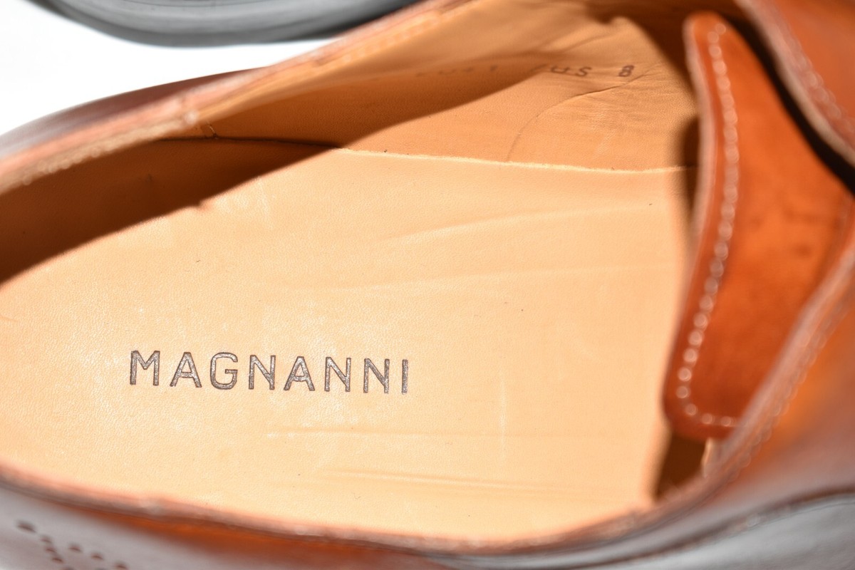New! MAGNANNI Spectator Leather Oxfords Brown Cognac Size 8  display picture 2