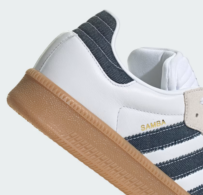 Adidas Samba Originals XLG White Blue Jean Gum Casual Men's Shoes