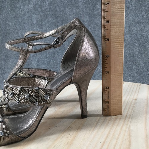 Adrianna Papell Sandals Womens 8.5 M Strappy Studded Stiletto Heels Dorsay Beige - Picture 8 of 17