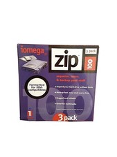 Iomega Zip 100, 3 Pack of 100MB Disks SEALED - IBM Formatted Organize Move BU