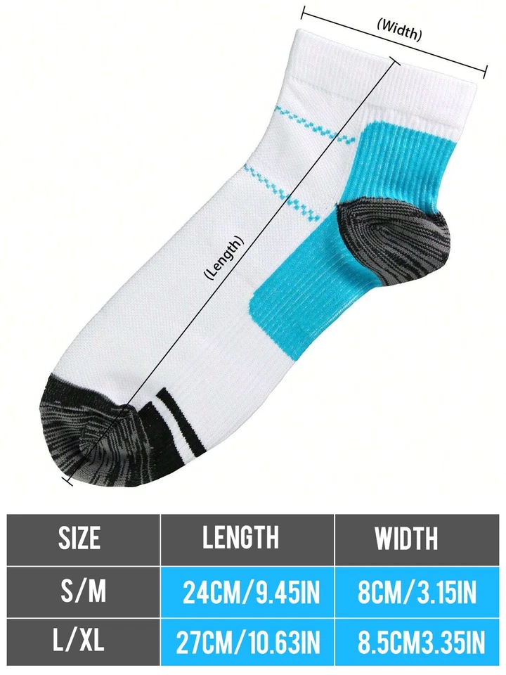 Short Elastic Breathable Plantar Fasciitis Compression Sock Absorbent Foot Relie - Image 2 of 4