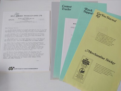 Disney 1973 UK ''Treasure Trail'' Marketing Campaign Internal Letter Documents 