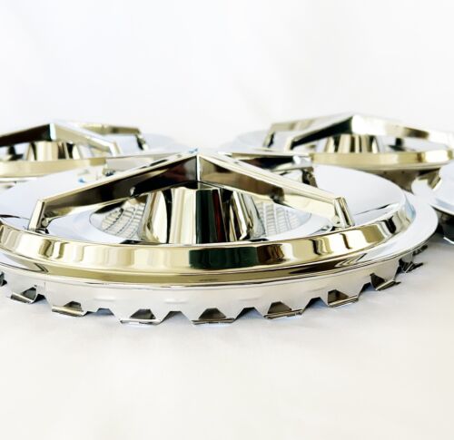 15" Classic 4 Bar Custom Hub Caps X 4 - Full Chrome - Picture 3 of 7