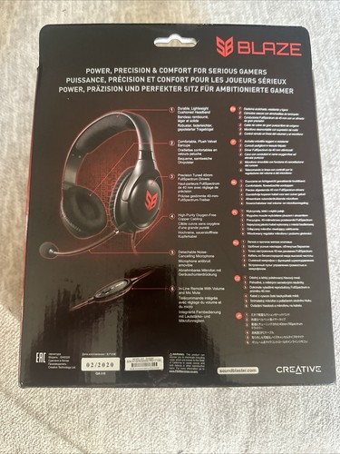 Creative Sound Blaster Blaze Gaming Headset with Detachable Noise-Cancelling Mic - Picture 2 of 2