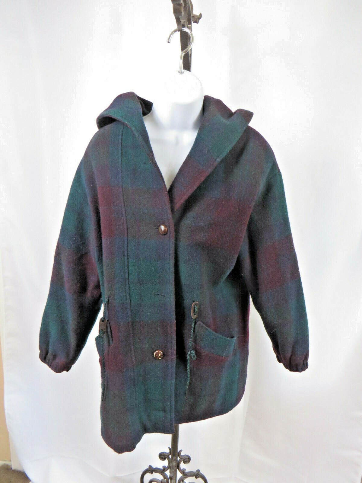 Mackintosh, Cappotto lungo vintage donna Mackintosh del New England misto lana made in USA cappuccio taglia 4P