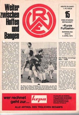 Fussball-Programmheft   73/74  Liga   Rot Weiß Essen - 1. FC Köln