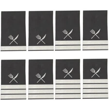 BuyStripes Chef Cook Shoulder Board Epaulets With Silver Knife & Fork
