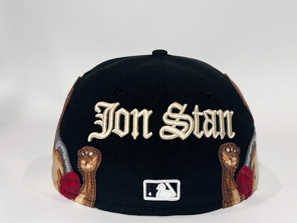 New Era x Jon Stan New York Yankees Angels Embroidery patch 59Fifty Hat-Black - Image 4 of 4