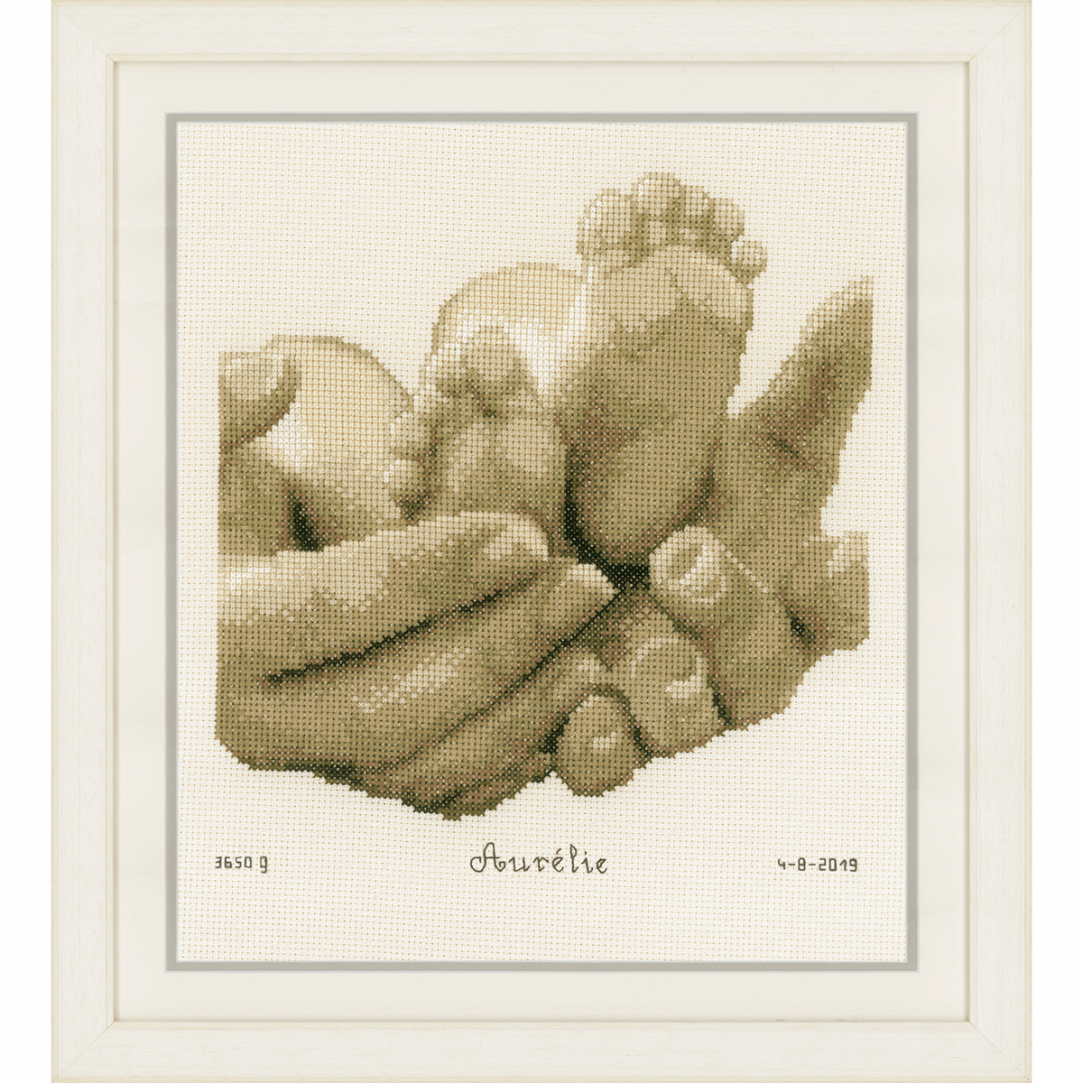 Vervaco counted cross stitch kit Baby's feet, DIY - Image 2