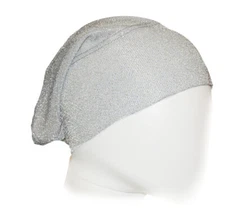 Bright Silver Sheer Metallic Medium Under Scarf Tube Cap (Hijab Accessory)