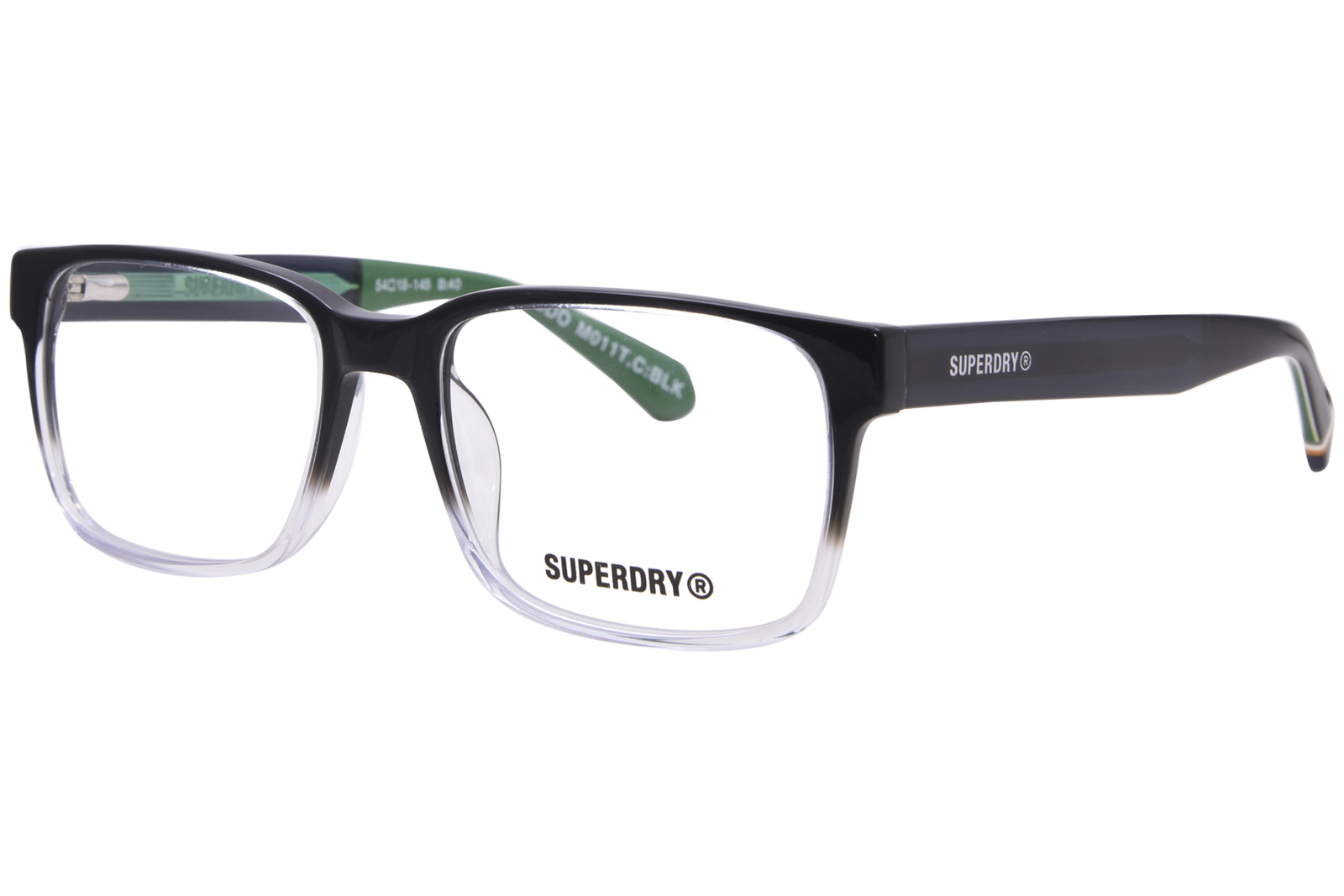Superdry SDOM011T BLK Очки мужские черные с полной оправой прямоугольной формы 54 мм