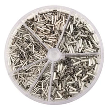 1900pcs Uninsulated Cord End Bootlace Crimp Cable Ferrule Terminals - 0.5-2.5mm²