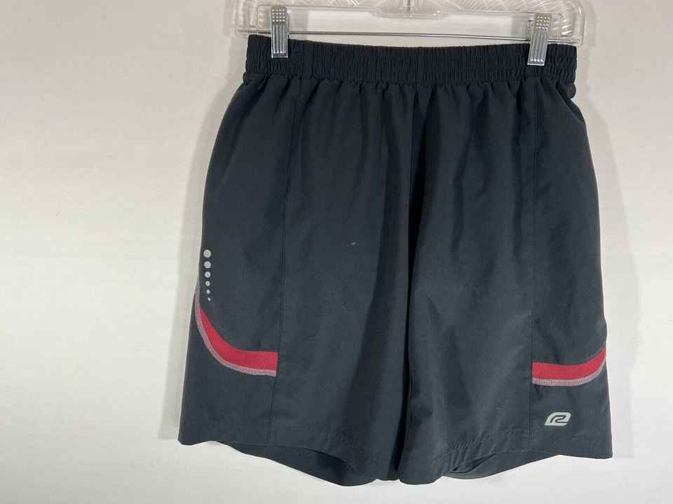 Pantalones Cortos Deportivos para Correr Roadrunner Para Hombre Pequeños Negros con Rayas Forrados Foto 4 de 4