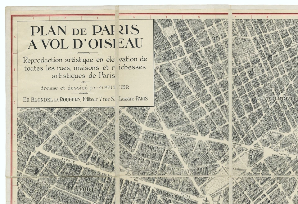 Bird's-Eye Map "Plan de Paris a vol d’oiseau" Georges Peltier, c.1920 - Image 2 of 4
