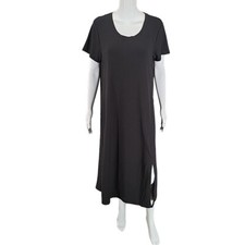 Cuddl Duds Modern Trendy Maxy Flexwear Dress Petite 1X Plus Sz Black Modern Top