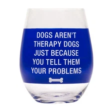 About Face Designs Wine Glass- Therapy Dogs