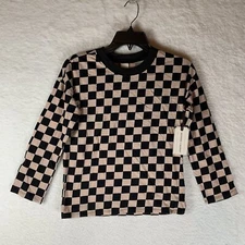 Melrose and Market Pink Black Checkered  Long Sleeve Shirt Size L 10/12 NWT 5469