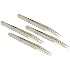 4 #5 Curved Tip Tweezers Jewelers Watchmakers Watch Diamond Jewelry Repair Tool