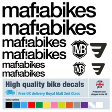 Mafia bike decals labels with free bike protection (25 pack) - 20 colours