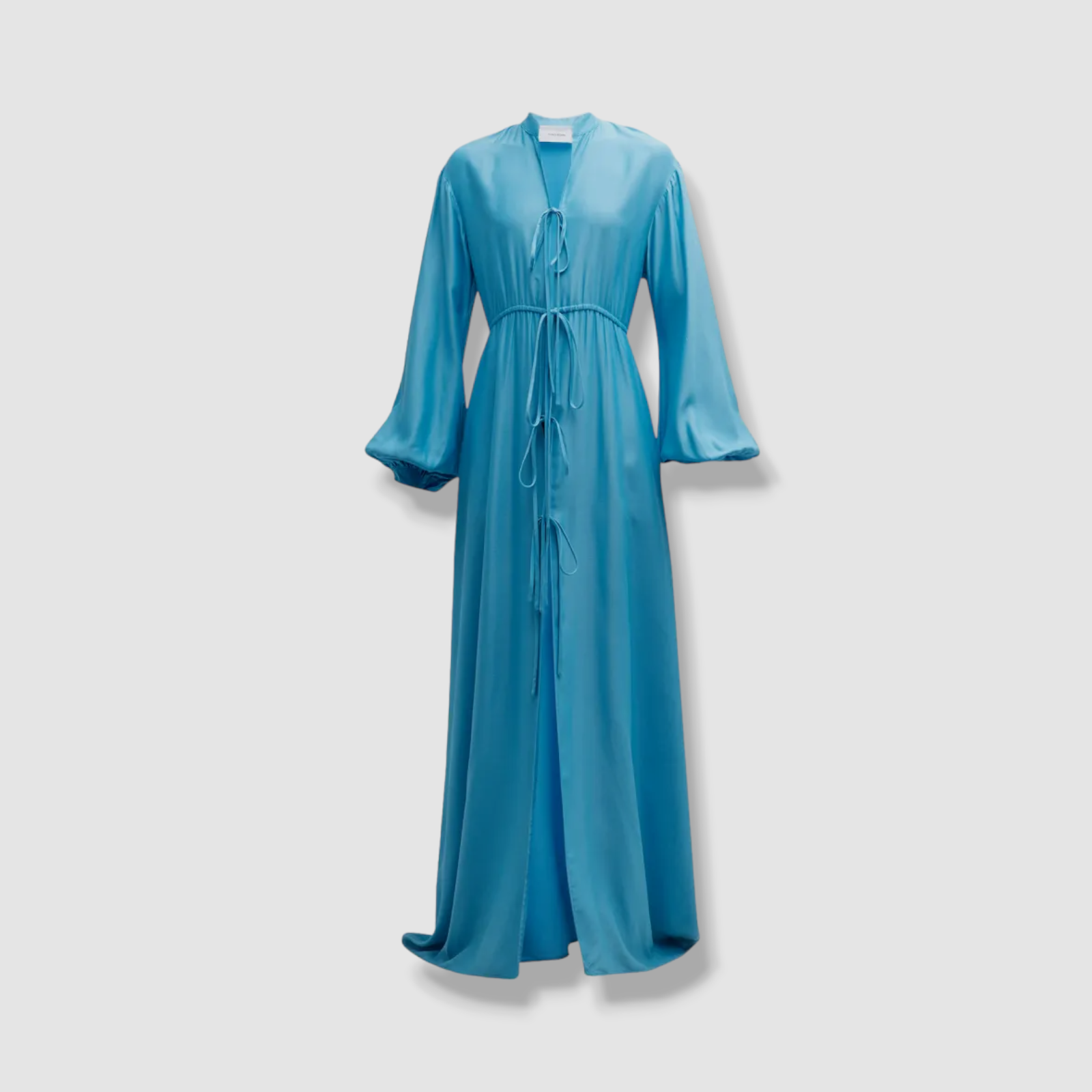 $695 BONDI BORN Women's Blue Saint Angelo Long String-Tie Coverup Dress Size XS