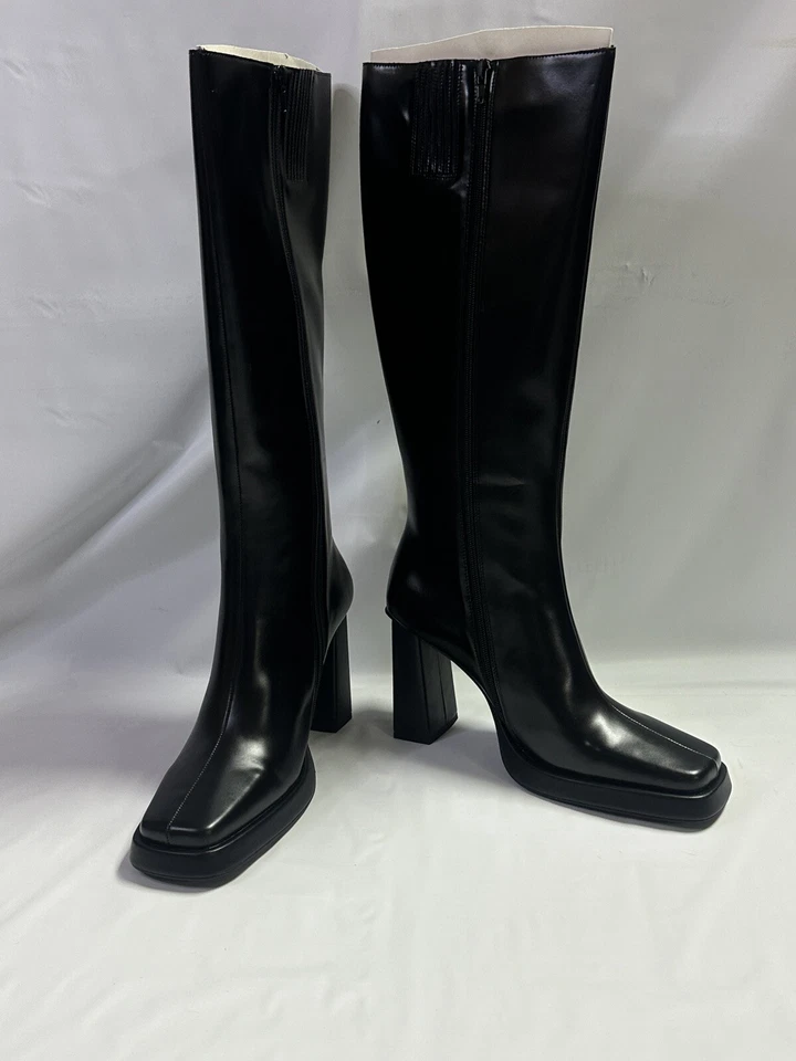 Nuevas botas negras Jeffrey Campbell para mujer de tacón alto máximo hasta la rodilla - EE. UU. 11M Foto 3 de 4