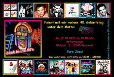 40 Einladungskarten 50s 50er Party Geburtstag Einladungen Disco Rock N Roll Ebay