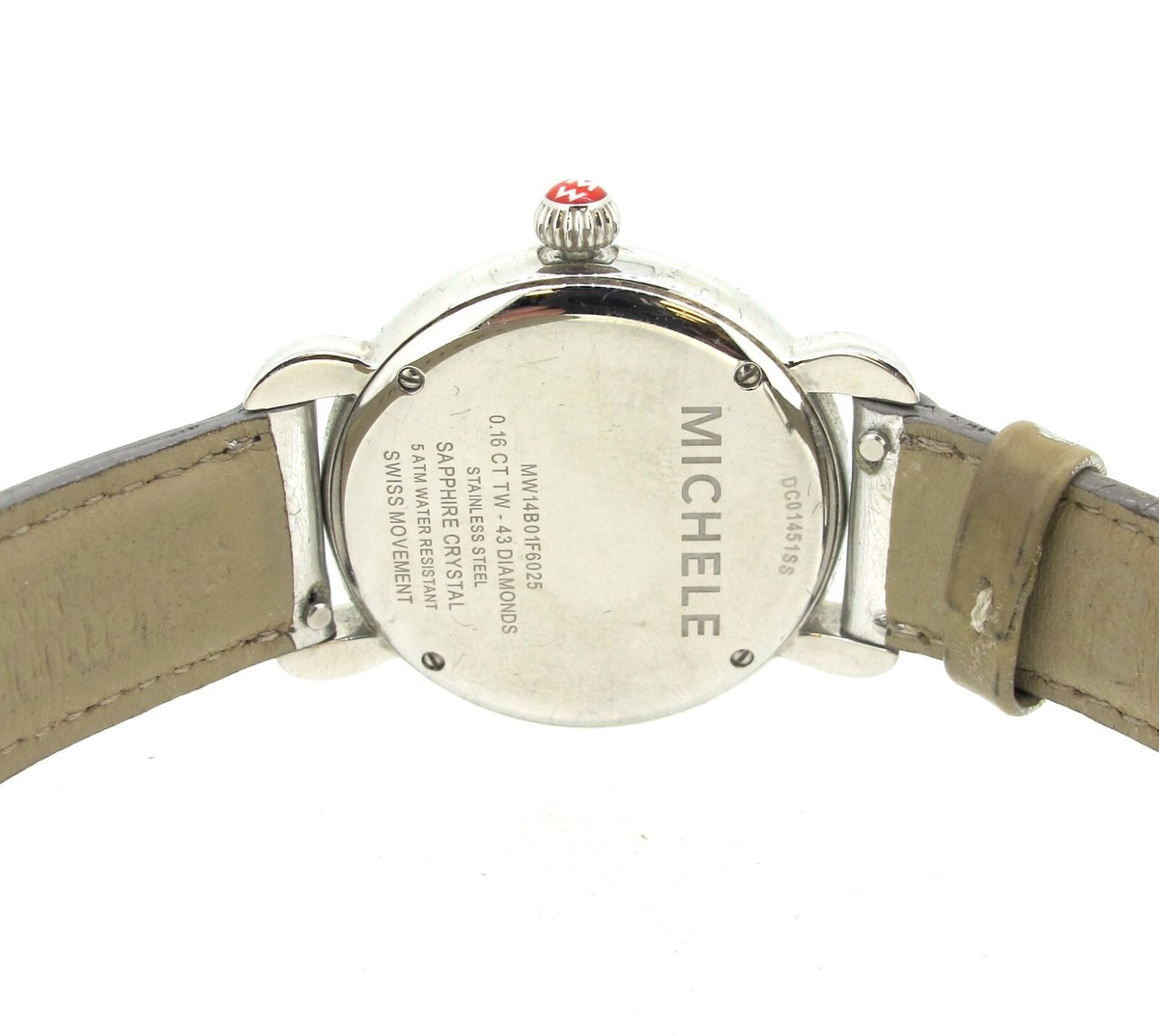 Michele Coral Turquoise Diamond Watch MW14B01F6025 Stainless 