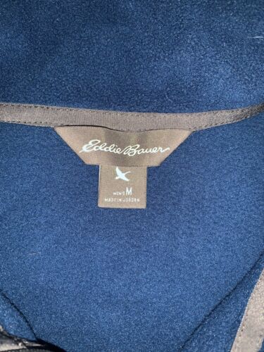 Eddie Bauer Mens Blue 1/4 Zip Mock Neck Pullover Athletic Jacket - Medium M - Picture 3 of 5