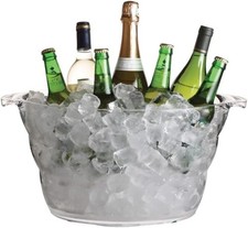 Image of BarCraft Clear Acrylic Large Oval Drinks Bucket / Cooler, Beer, Drinks and Wine