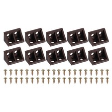 30Pcs 1.3"x0.8"x0.8" Plastic Corner Braces L-Shape Shelf Support Brace Brown
