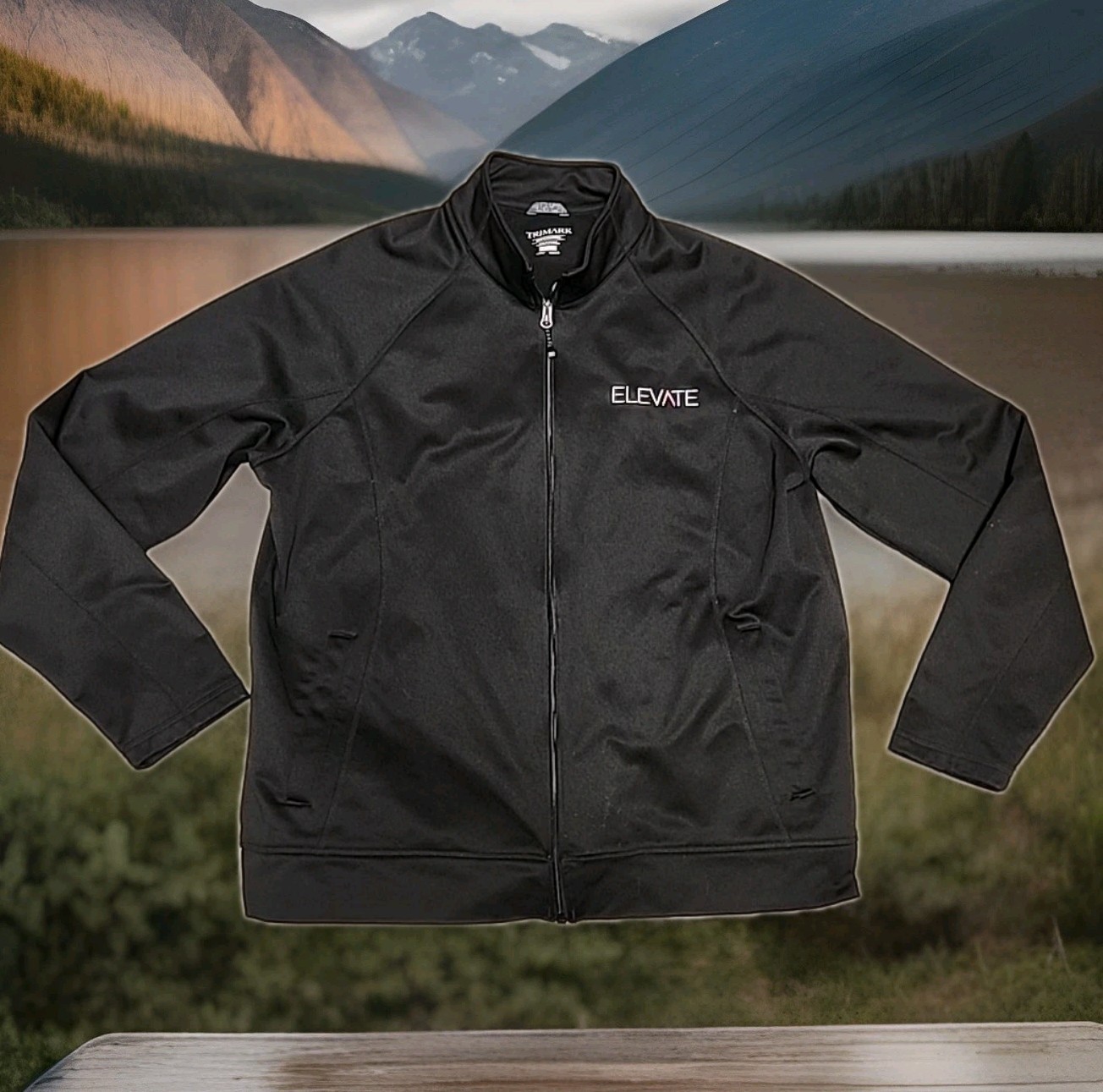 Elevate Logo Black Full Zip Softshell Jacket Mens… - image 1