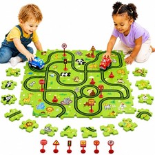 56PCS Puzzle Race Tracks Car Toys for 1 2 3 4 5 Year Old Boys Toddlers, Cars ...