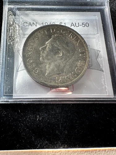1946  Coin Mart Graded Canadian Silver Dollar $1, **AU-50**