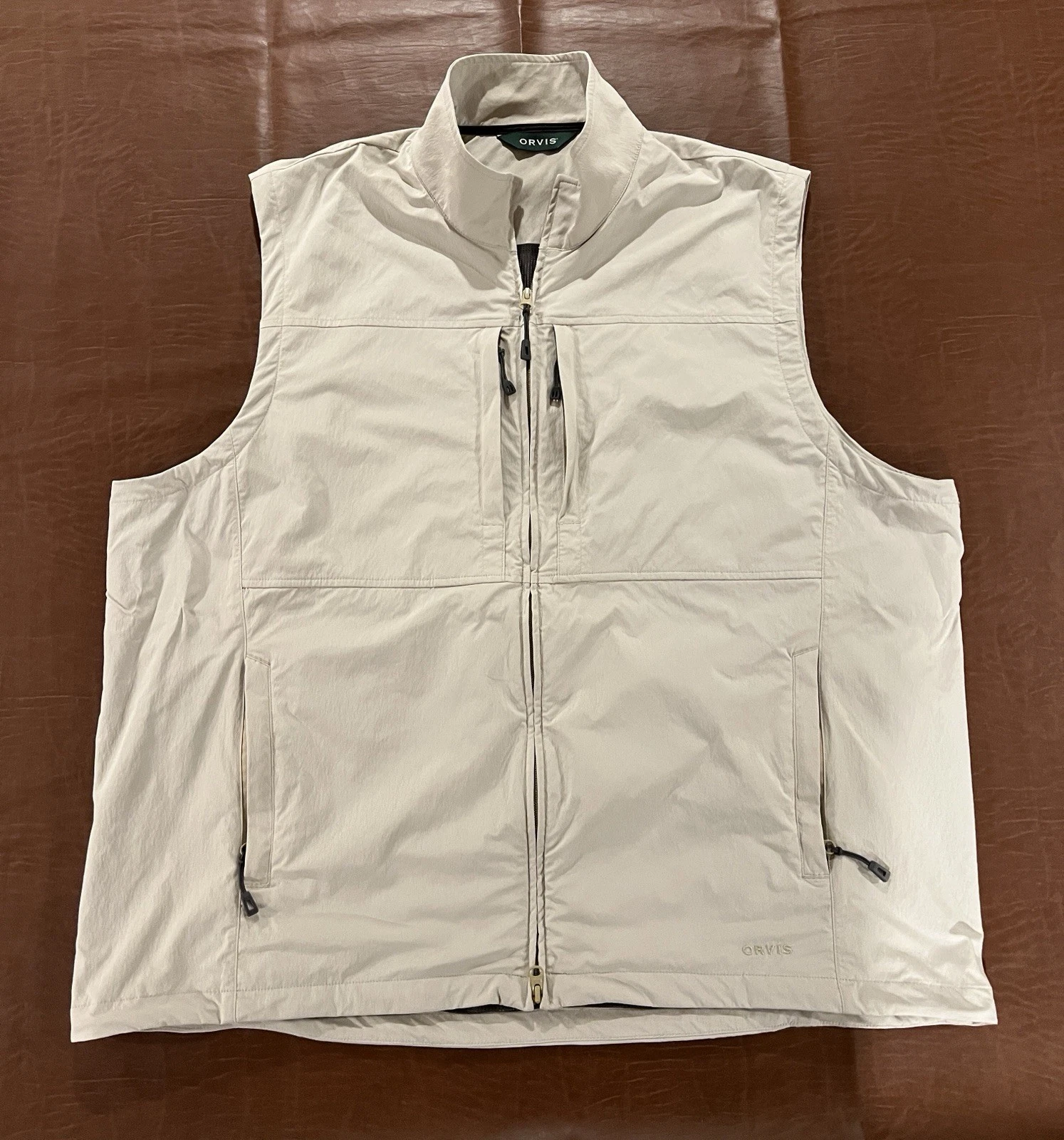 Orvis Men’s Large Khaki Zipper Utility Vest - Size 2XL