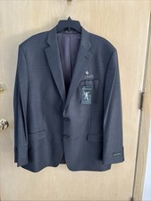 New Ralph Lauren Men's Flex Blazer 50R Dark Gray - Flaw - Embroidered 1500 NWT