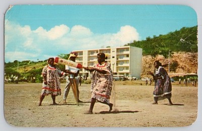 Postcard - Cricket Players in Noumea New Caledonia