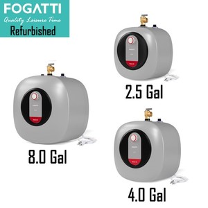 FOGATTI 2.5/4/8 Gallon Electric Mini Tank Water Heater Point of Use Hot Water