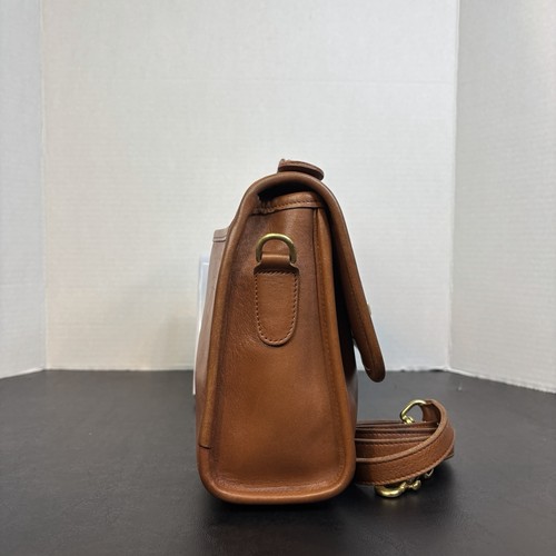 Vintage Coach Court Bag 9870 British Tan Leather Cros… - Gem