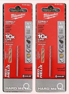 Lot of 2 - MILWAUKEE 48-89-2301, 1/16-in. Thunderbolt COBALT Twist Drill Bits