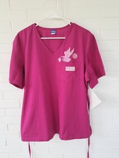 NWT Tinkerbell Barco Scrub Top Size XL Disney Berry Color Nurse Medical Uniform