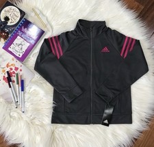 Girls New Adidas Gray Zip Up Jacket Size S 7/8