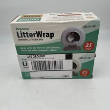 Lot of 2 - Petcove Litterwrap Disposable Litter Box Bags -50 Bags Total