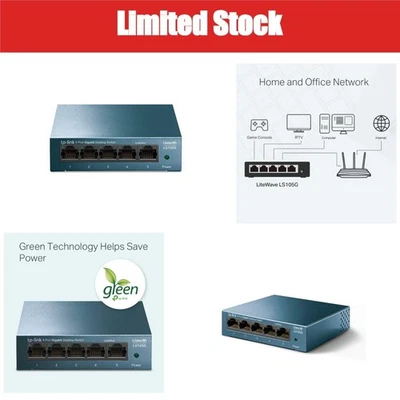TP-Link Switch Ethernet LS105G 5 Ports Gigabit 10/100/1000 Mbps - Photo 1/4