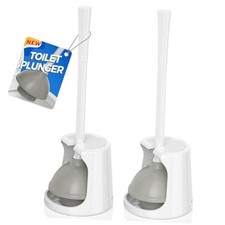 Toilet Plunger with Holder, 2 Pack Plungers for Bathroom Heavy Duty for 5.7