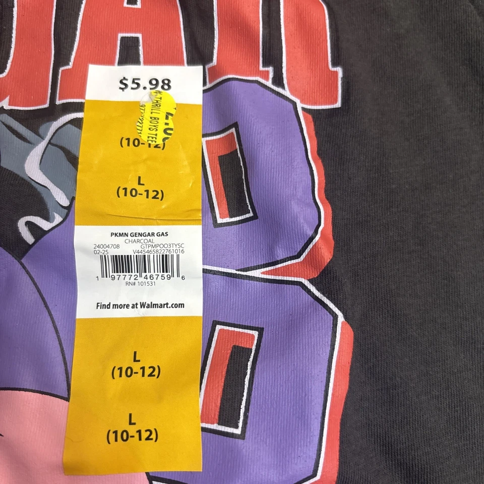 Camiseta negra Pokémon Gengar niños Ss talla grande Foto 2 de 4