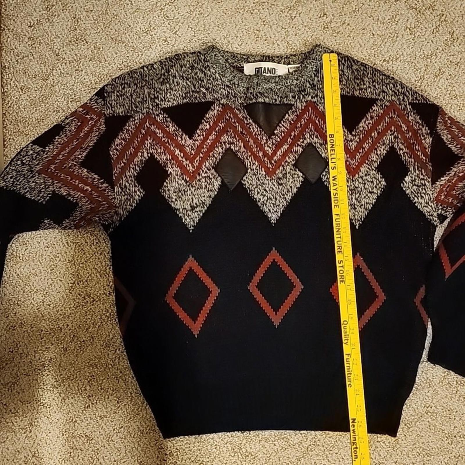 Gitano mens large grey diamond pattern sweater le… - image 8