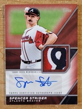 2026 Topps Spencer Strider Rare Red Major League Material Auto Color Patch #5/5