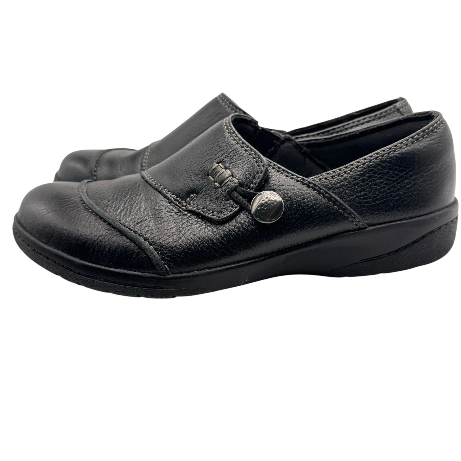 Mocassini Clarks donna neri mocassini slip on pelle taglia 6 comodi usati in ottime condizioni